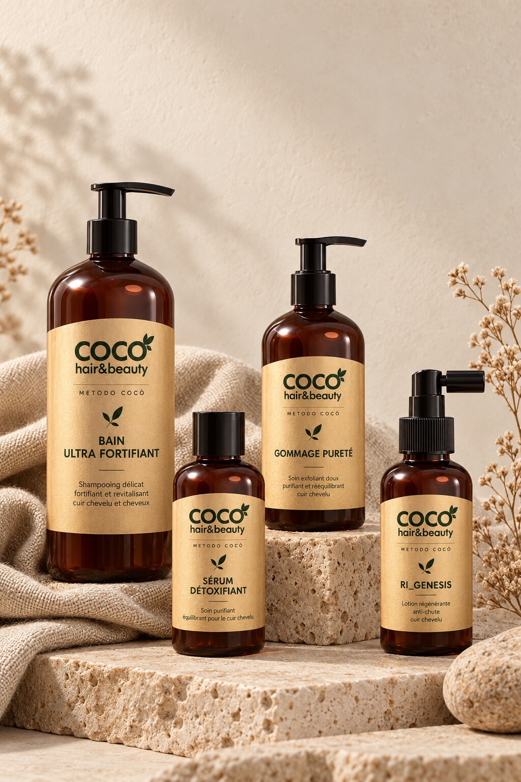 I quattro prodotti professionali Scalp Ritual Metodo Cocò